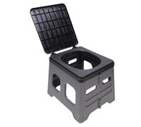 SUNGOOYUE Toilette Portatile Piegabile Vasino Commodo Compatto per la Pesca in Campeggio con Odore Che Impedisce il Coperchio di 30,5 Cm di Altezza Robusta Materiale PP (GREY)