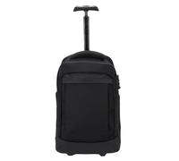 SUNGOOYUE Zaino con Ruote, Zaino per Laptop con Ruote a Prova di Acqua e Vuoto da 52x33x22 Cm con Blocco Password Antifurto Asta da Trazione a 2 velocità per Viaggi D'Affari (BLACK)