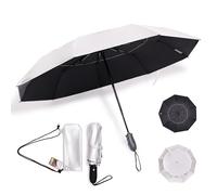 sungrubbies UV Travel Sun Umbrella Lightweight UPF 50 Auto Open Close, Compact Silver Vent Wind Resistant Travel Friendly