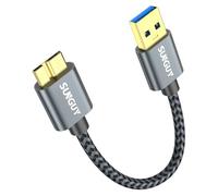 SUNGUY Cavo Hard Disk esterno, 15CM USB3.0 5Gbps USB A a Micro B per WD Elements, Seagate, Disco Rigido Esterno WD,My Passport Ultra, SSD, Galaxy Pro 12.2, Galaxy S5, Note 3