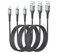 SUNGUY Cavo Micro USB [1M*3] USB2.0 18W Cavetto Micro USB per ricarica rapida e dati Compatibile con Samsung S6 S7 Edge, Tab 4, Moto E4 G5S Plus, Xperia Z3 Z5, Kindle HD