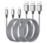 SUNGUY Cavo Micro USB, [3 pezzi 2m] Cavo Micro USB in Nylon di Ricarica rapida per Android Galaxy S7/S6, Edge J7/J5/J3, Wiko, LG, PS4