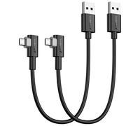 SUNGUY Cavo micro USB 90 angoli, 0,3 m, 2 pezzi USB a Micro USB, cavo di ricarica USB 2.0, trasferimento dati compatibile con Galaxy S7 Edge S6 S5, Moto E6 5 4, Xperia Z5, Kindle Fire, LG
