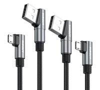 SUNGUY Cavo Micro USB ad Angolo Retto 1m 2Pezzi, Cavo Micro USB a 90 Gradi, Ricarica Rapida 18W per Galaxy S7 S6 Edge J8 J7, Fire TV Stick, JBL Clip 3/2, Flip 4/3/2 - Grey