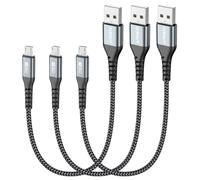 SUNGUY Cavo Micro USB Corto [3 x 0.3M] Cavetto Micro USB Ricarica Rapida Cavo dati per Samsung S6 S7 Edge, Tab 4, Moto E4 G5S Plus, Xperia Z5, Kindle,PS4