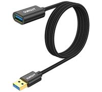 SUNGUY Cavo Prolunga USB 3.0, 1.5m 5Gbps Prolunga USB USB maschio a femmina per Chiavetta USB, Hub USB, Lettore di schede, Tastiera, Stampante, Scanner, Fotocamera-Nero