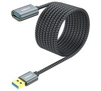 SUNGUY Cavo Prolunga USB 3.0, 4.5M 5Gbps Maschio A Femmina A Cavo Estensione USB Trasferimento Dati e Ricarica per Chiavetta USB,Hub USB,Disco Rigido,Esterno,Tastiera,Mouse,Stampante,Gamepad-Grigio