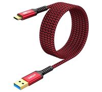 SUNGUY Cavo USB a C, 5 Gbps USB C, 2 m, cavo di ricarica USB C, QC 3.0, compatibile con Android Auto, iPhone 16/15 Pro Max Plus, Huawei P30, XIAOMI, Google Pixel 7 rosso