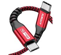 SUNGUY Cavo USB C a micro USB 0.3M, ricarica dispositivi micro USB, cavo di ricarica compatibile con MacBook (Pro), Galaxy S20/S9/S9+/S10, Moto Z/Z2-Rosso