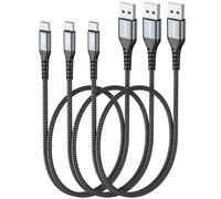 SUNGUY Cavo USB Type-C, 10 Pezzi 0.5M, Ricarica Rapida per iPhone 16/15 Series, Galaxy S22/S23/S21 Ultra, Google Pixel 8/8 Pro, Motorola Moto Z Force, Redmi - Grigio