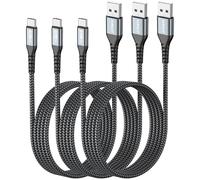 SUNGUY Cavo USB Type-C, 3 Pezzi 1.5m Cavo USB C Ricarica Rapida, USB a USB C per iPhone 16/15 Series,Galaxy S22/S23/S21 ultra, Google Pixel 8/8 Pro, Motorola Moto Z Force, Redmi