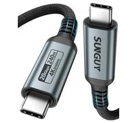SUNGUY Cavo USB Type C Ricarica Rapida, 0.5M 240W Cavo USB C to C 20Gbps 4K@60 Hz per iPhone 15, MacBook Pro 2020, iPad Pro 2020, iPad Air 4, Samsung Galaxy S23+/S23 Ultra, Pixel