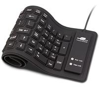 Sungwoo pieghevole in silicone per tastiera USB cablato impermeabile Rollup tastiera per PC portatile notebook interamente nero