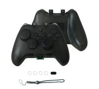 SUNHOHI Custodia per controller per PS5/Xbox Series X|S/Switch Pro, custodia protettiva in ABS con base antiscivolo, custodia antiurto e antipolvere (nero trasparente/bianco, design stilizzato