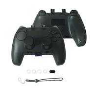 SUNHOHI Custodia per controller per PS5/Xbox Series X|S/Switch Pro, custodia protettiva in ABS con base antiscivolo, custodia antiurto e antipolvere (nero trasparente/bianco, design stilizzato) (PS5