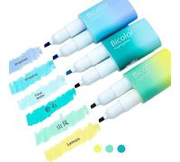 SUNHOHI Evidenziatori sfumati a doppia punta - Set di 6 colori per prendere appunti e diari | Pennarelli a scalpello e punta fine senza sbavature (2 set a tema) (Moana of the Deep [3 confezioni da 6