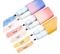 SUNHOHI Evidenziatori sfumati a doppia punta - Set di 6 colori per prendere appunti e diari | Pennarelli a scalpello e punta fine senza sbavature (2 set a tema) (Wings of Dreams [3 confezioni da 6