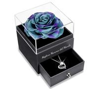 Sunia Festa della Mamma Idee Regalo, Vera Rosa Eterna con Collana Argento 925 Donna, Migliore Mamma del Mondo, Rosa Eterna Stabilizzata, Regalo Donna Compleanno