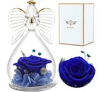 Sunia Regalo Festa della Mamma, Rosa Stabilizzata Vera, Rosa Eterna con Angelo di Vetro, Festa della Mamma Idee Regalo, Fiori Angelo Custode, Regalo Mamma Compleanno,Regali Festa della Mamma Originali