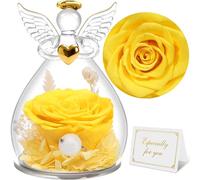 Sunia Rosa Eterna Angelo Donna, Rosa Stabilizzata con Figurine Angelo Regalo Mamma, Angelo Custode Regalo Donna Compleanno, Regali per Lei, Regalo Nonna Natale San Valentino Festa della Mamma