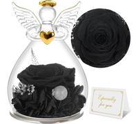 Sunia Rosa Eterna Angelo Donna, Rosa Stabilizzata con Figurine Angelo Regalo Mamma, Angelo Custode Regalo Donna Compleanno, Regali per Lei, Regalo Nonna Natale San Valentino Festa della Mamma