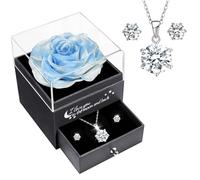 Sunia Rosa eterna con collana e orecchini in argento sterling 925, regalo per le donne, regalo per la festa della mamma per la nonna, collana da donna, regalo per la festa della mamma, compleanno, San