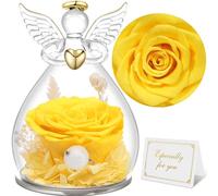 Sunia Rosa Eterna Regalo Donna, Rosa Stabilizzata con Figurine Angelo Angelo Custode per Mamma, Compleanno, Regali per Lei, Natale, San Valentino, Festa della Mamma