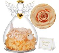 Sunia Rosa Eterna Regalo Donna, Rosa Stabilizzata con Figurine Angelo Regalo Mamma, Angelo Custode Regalo Donna Compleanno, Regali per Lei, Regalo Mamma Nonna Natale San Valentino Festa della Mamma