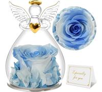 Sunia Rosa Eterna Regalo Donna, Rosa Stabilizzata con Figurine Angelo Regalo Mamma, Angelo Custode Regalo Donna Compleanno, Regali per Lei, Regalo Nonna Natale San Valentino Festa della Mamma