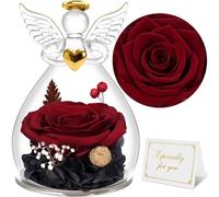 Sunia Rosa Eterna Regalo Donna, Rosa Stabilizzata con Figurine Angelo Regalo Mamma, Angelo Custode Regalo Donna Compleanno, Regali per Lei, Regalo Mamma Nonna Natale San Valentino Festa della Mamma