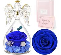 Sunia Rosa Eterna Regalo Donna, Rosa Stabilizzata Vera in Angel Cupola Regalo Mamma, Regali Donna Compleanno, Angelo Figurine di Vetro per Nonna, Regali Natale San Valentino Festa della Mamma