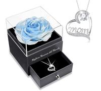 Sunia Rosa Stabilizzata Regalo Mamma Compleanno, Vera Rosa Eterna con Collana Argento 925 Donna, Migliore Mamma del Mondo, Regalo Donna Nonna Compleanno Natale San Valentino Anniversario