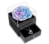 Sunia Rosa Stabilizzata Regalo Mamma Compleanno, Vera Rosa Eterna con Collana Argento 925 Donna, Migliore Mamma del Mondo, Regalo Donna Compleanno Natale San Valentino Anniversario