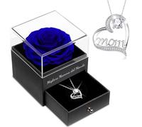Sunia Rosa Stabilizzata Regalo Mamma Compleanno, Vera Rosa Eterna con Collana Argento 925 Donna, Migliore Mamma del Mondo, Regalo Donna Compleanno Natale San Valentino Anniversario