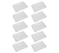 Sunicon 10pcs Tissue Culture Plate, 96 Well Clear Polystyrene Cell Growth Culture Plate with Plastic Lid for Laboratory Biological Room (Flat Bottom)