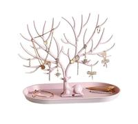 Sunicon Antler Tree Jewellery Display Stand Storage Tree Tower Rack Hanging Organizer with Deer for Ring Necklace Earrings (Roseate)