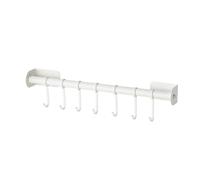 Sunicon Asta da Cucina Gourmet con 7 Ganci, Portautensili da Cucina a Parete con Punch Frees Rail Portautensili da Cucina per Organizzazione della Cucina