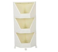 Sunicon - Estantería de esquina para almacenamiento, estantería de esquina con 4 ruedas móviles para espacios pequeños, baños, cocinas, salas de estar, oficinas en casa (3 Tier)