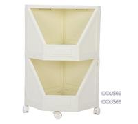 Sunicon - Estantería de esquina para almacenamiento, estantería de esquina con 4 ruedas móviles para espacios pequeños, baños, cocinas, salas de estar, oficinas en casa (2 Layers)