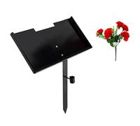Sunicon Grave Marker Stand,Iron Memorial Stone Stand12x6x0.5in Stone or Loved Ones And Pets, Easy Assembly, Black