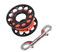 Sunicon Mulinello da immersione da 98,43 piedi, alluminio aeronautico, doppio gancio, sagola in nylon antitorsione, ampia apertura centrale e gancio per relitto (Nero)