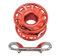 Sunicon Mulinello da immersione da 98,43 piedi, alluminio aeronautico, doppio gancio, sagola in nylon antitorsione, ampia apertura centrale e gancio per relitto (Vermiglio)