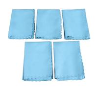 Sunicon Musical Instruments Cleaning Cloth,5 Pack Microfiber Soft Not Easy To Wrinkle and Deform Premium Cottton Fabric Polishing Cloths Guitar Cloths for Bass Violin Piano (Sky Blue)