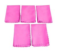 Sunicon Musical Instruments Cleaning Cloth,5 Pack Microfiber Soft Not Easy To Wrinkle and Deform Premium Cottton Fabric Polishing Cloths Guitar Cloths for Bass Violin Piano (Rose Red)