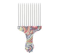 Sunicon Pettine per Capelli, Pettine Professionale Afro in Acciaio Inossidabile Districante Pettine per Capelli Ricci Parrucca Treccia Districante per Donne e Uomini (Taillenblume K4)