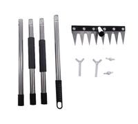 Sunicon Rastrello in Ferro con Manico Lungo e 8 Denti, Adatto per diserbo del Giardino, dissodamento del Terreno e Pulizia delle aiuole (8 Tu)