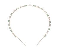 Sunicon Rhinestone Headband,Fashion Sparkle Practical,Beaded Hair Hoop Band Non Slip Hair Decoration Crystal Multicolored (Verde CHT-712)
