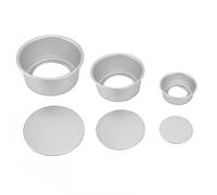 Sunicon Round Cake Pan Set of 3,4 6 8 Inch Aluminum Alloy Cake Pan Set Professional Bakeware for Baking Party Birthday Christma