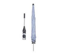 Sunicon Sombrilla para cochecito de bebé con clip para cochecito de bebé, sombrilla de protección solar con abrazadera ajustable para playa al aire libre, versión grande de 85 cm (Azul vaquero)