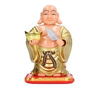 Sunicon Statua del Buddha Maitreya, Grande Statua del Buddha Che Ride Solare Che scuote la Testa Statua Buddista Maitreya per l'ornamento Buddista del cruscotto dell'auto